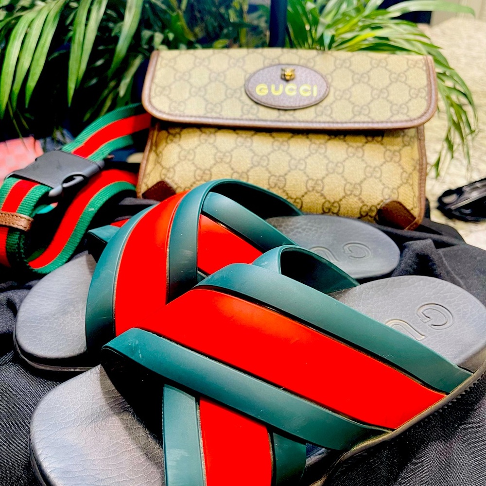 Authentic Gucci Women’s Web Slide Sandal